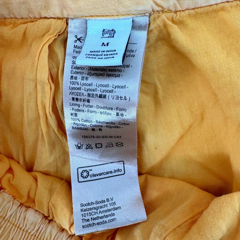 Scotch & Soda Maison Scotch Womens Medium Yellow Rust Ombre Wide Leg Beach Pants - Picture 8 of 8